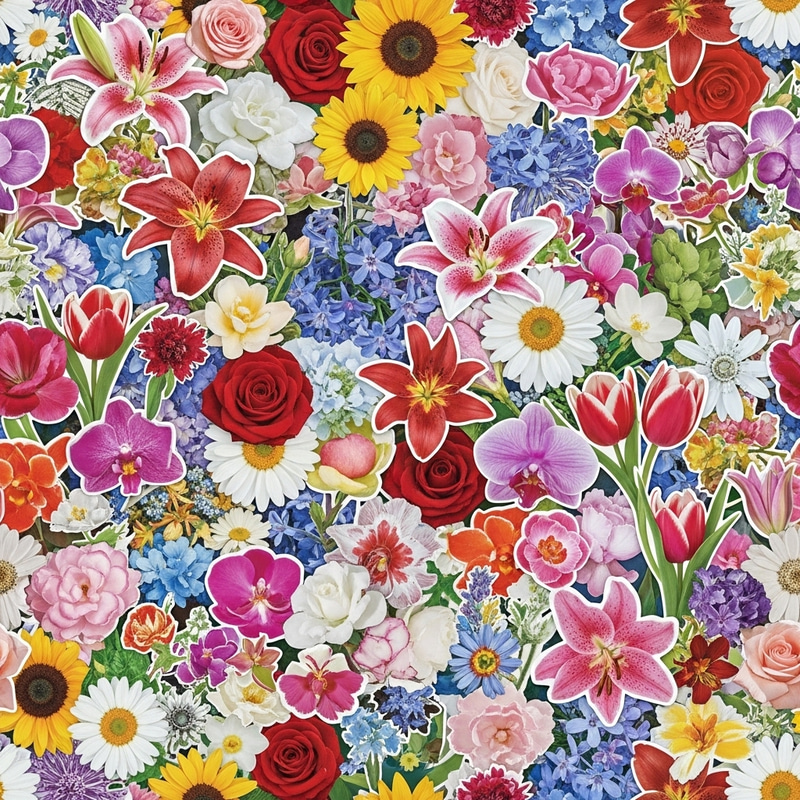 Conceptual Flower Collage Art Background Conceptual Flower Collage Art Background