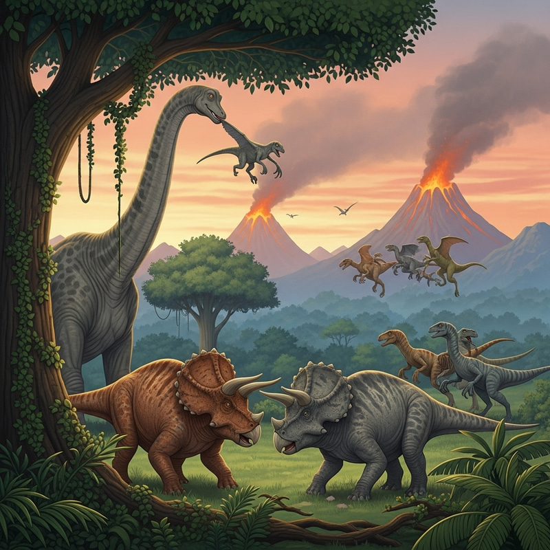 Discover Diverse Dinosaurs in Prehistoric Habitat Discover Diverse Dinosaurs in Prehistoric Habitat