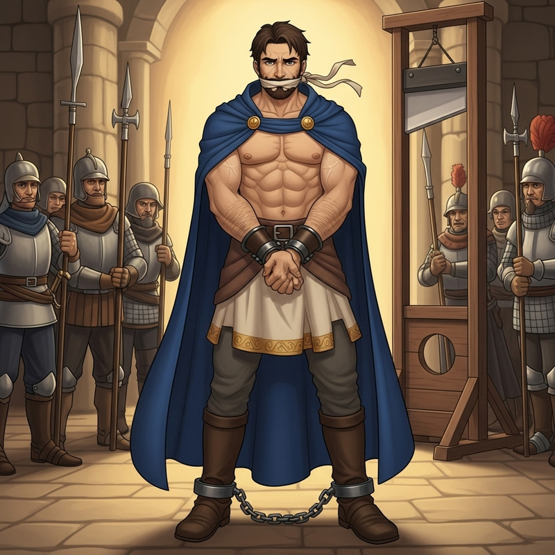 Defiant Prince in Royal Blue Cape | Brave Muscular Character Defiant Prince in Royal Blue Cape | Brave Muscular Character