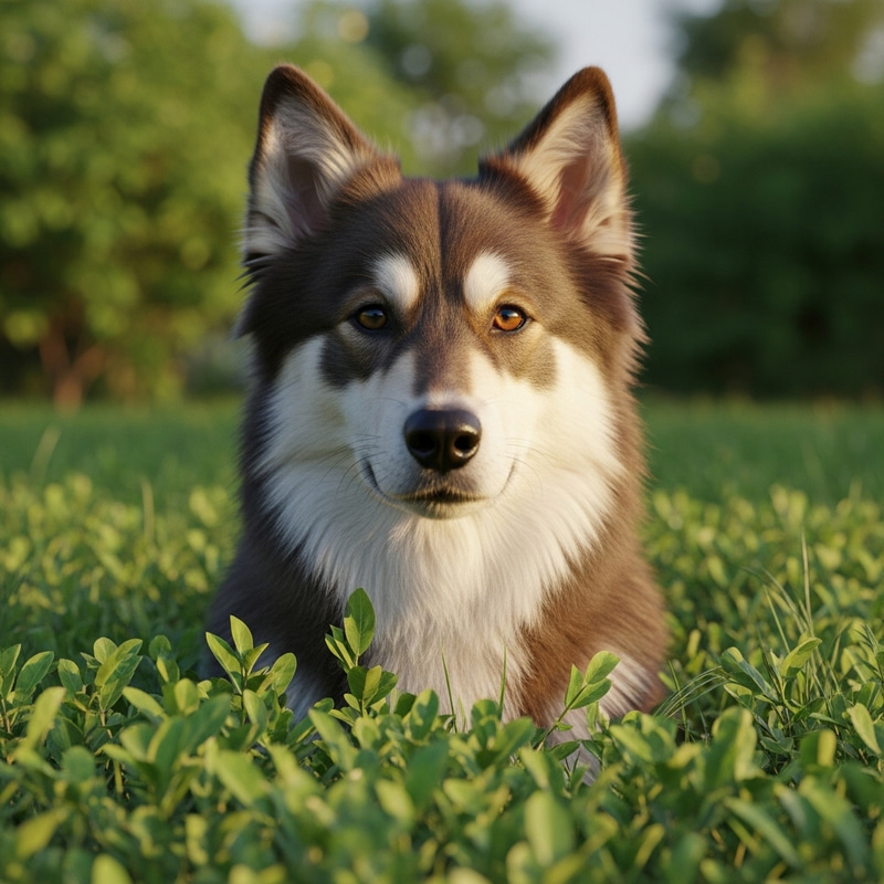 Detailed Dog Photography in a Serene Garden Setting Detailed Dog Photography in a Serene Garden Setting