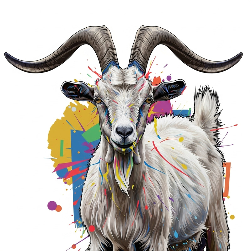 Abstract Goat: Rhythmic Design & Vibrant Colors Abstract Goat: Rhythmic Design & Vibrant Colors