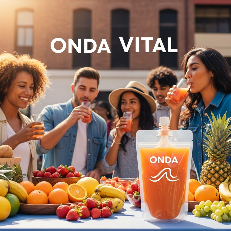 Vibrant Natural Fruit Juices at Farmers Market | Onda Vital