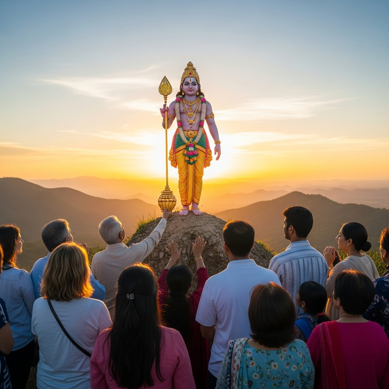 Lord Murugan Blessing People from Pazhani Hills | Faith & Devotion Scene