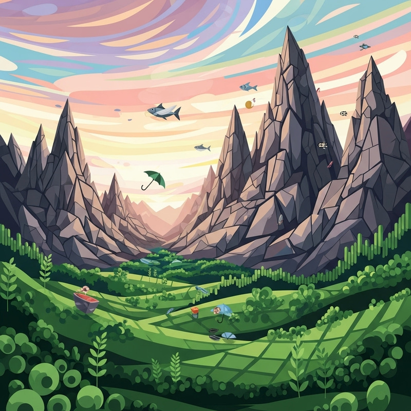 Abstract Mountain Landscape | Dreamlike Nature Art Abstract Mountain Landscape | Dreamlike Nature Art