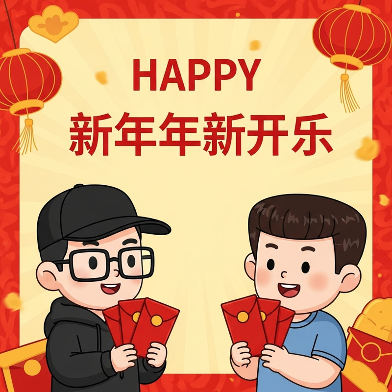 Joyful Year of the Dragon: Grand Start with Cartoon Characters Joyful Year of the Dragon: Grand Start with Cartoon Characters