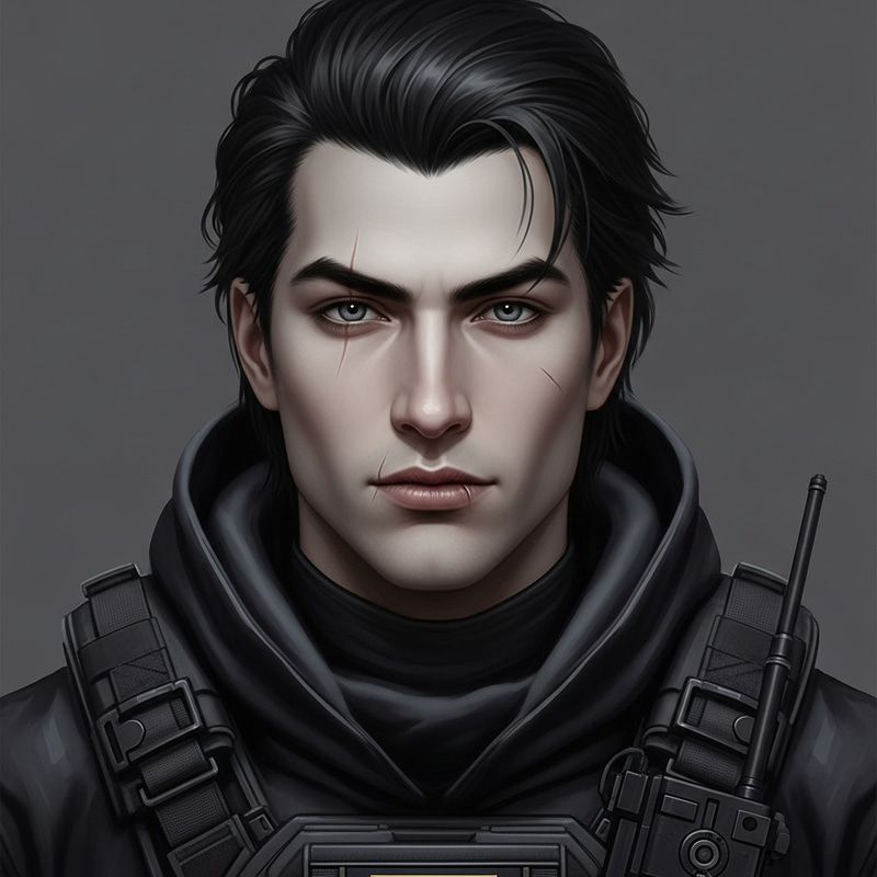 Pale Skin Man with Gray Eyes | Dark Raven Special Forces Look Pale Skin Man with Gray Eyes | Dark Raven Special Forces Look
