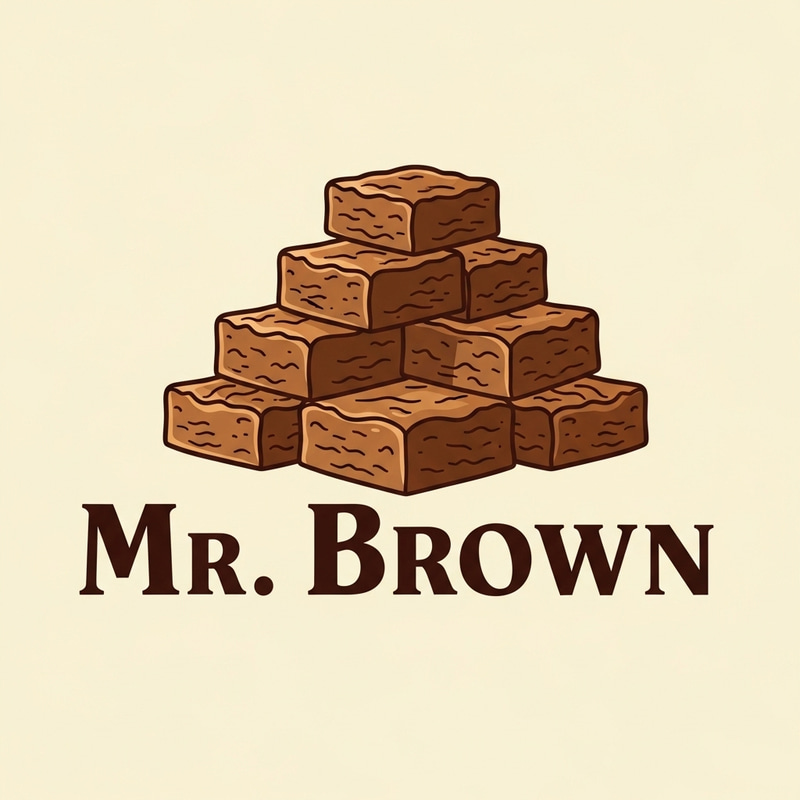 Mr. Brown Logo - Delicious Brownies with Vintage Flair Mr. Brown Logo - Delicious Brownies with Vintage Flair