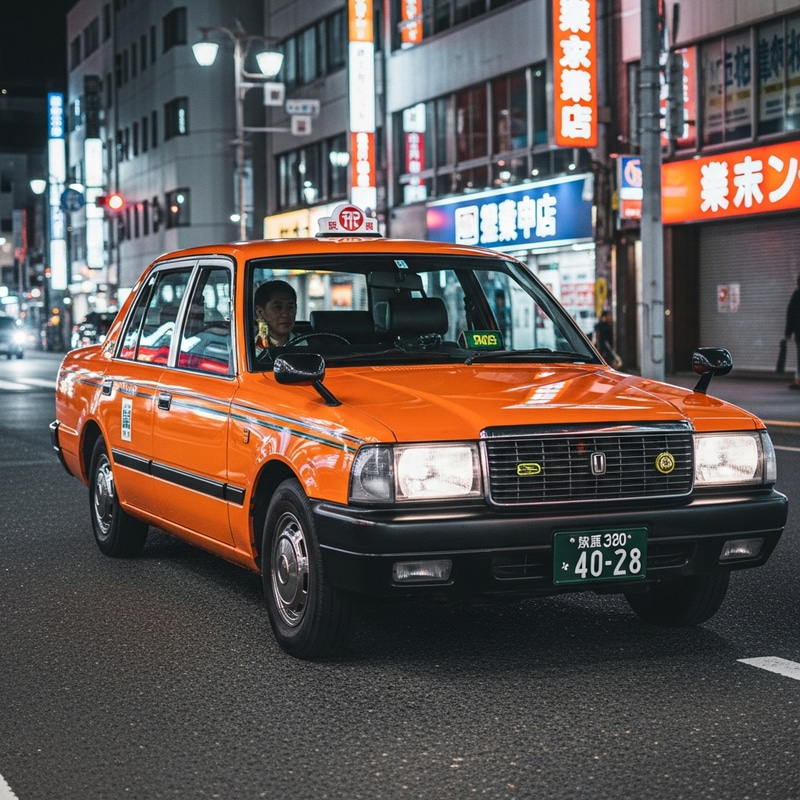 Vintage 70s Japan Taxi: Classic Cab Design Vintage 70s Japan Taxi: Classic Cab Design