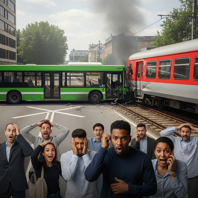 Bus Train Collision Injures People: Shocking Incident Captured