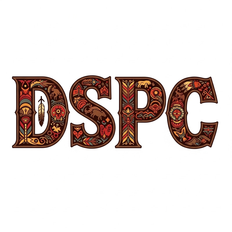DSPC in Traditional Native Lettering: Rich Tribal Typography