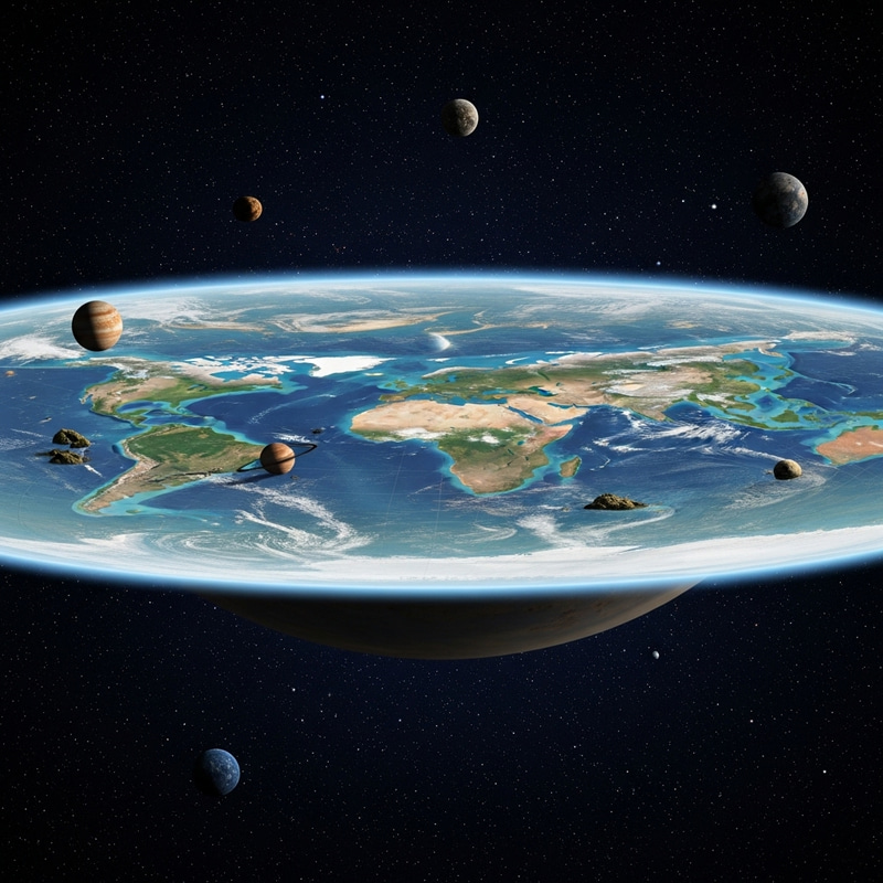 Realistic Flat Earth Depiction - Artistic Rendering Realistic Flat Earth Depiction - Artistic Rendering