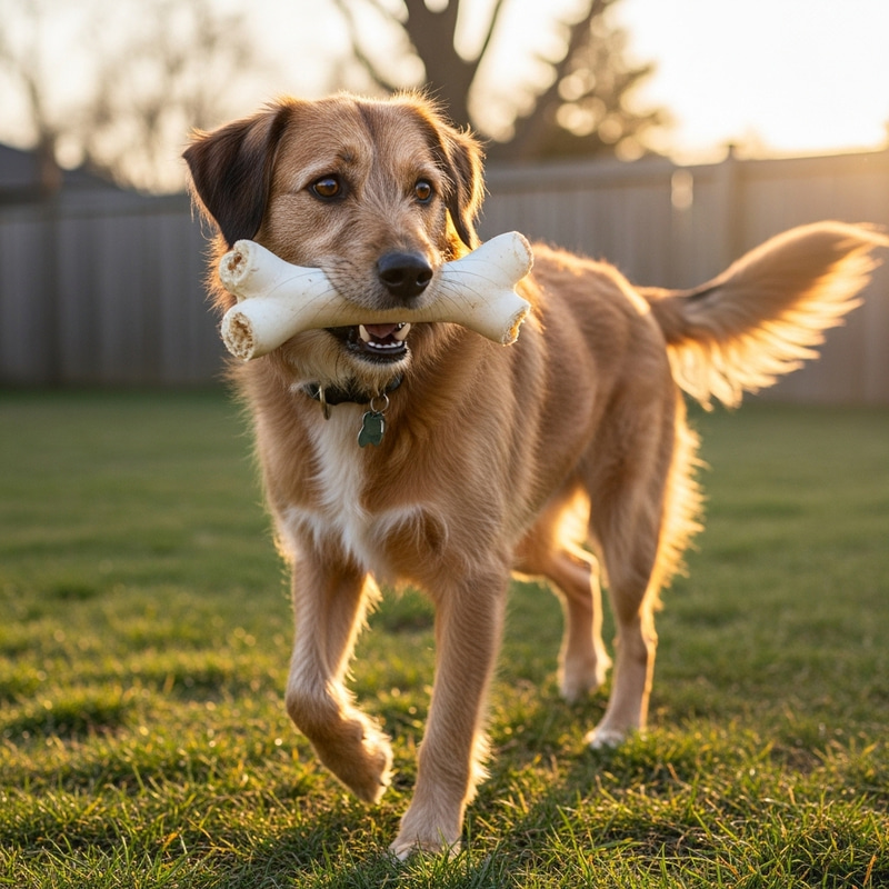 Adorable Dog with Bone - Loyal Pet Posing