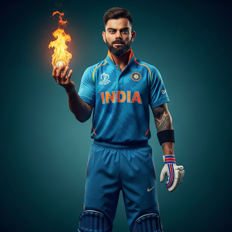 Virat Kohli showcasing fiery determination Virat Kohli showcasing fiery determination