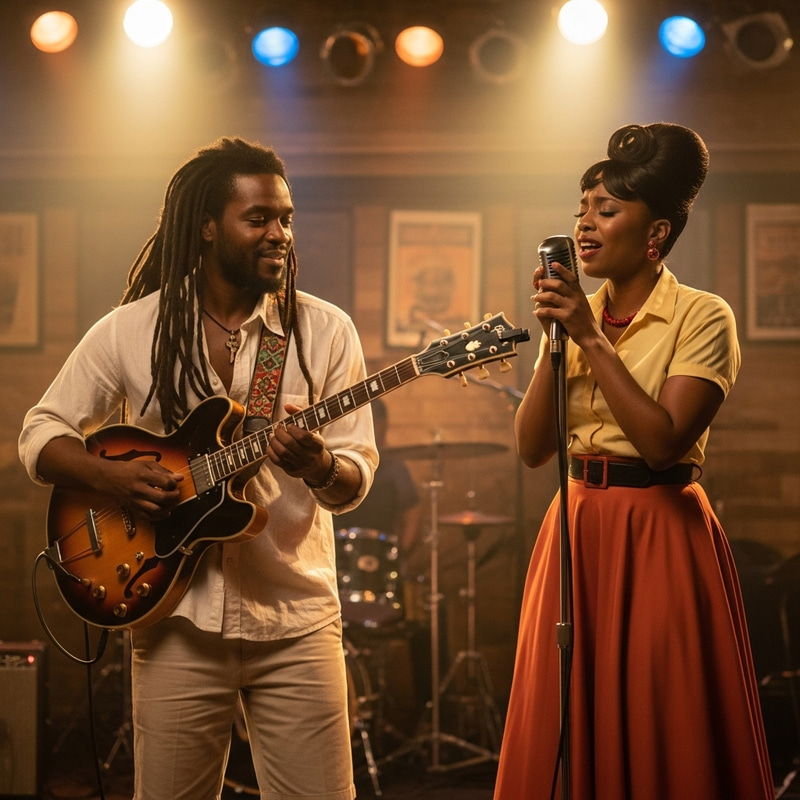 Amy Winehouse and Bob Marley Performing Live: Musical Duo on Stage Amy Winehouse and Bob Marley Performing Live: Musical Duo on Stage