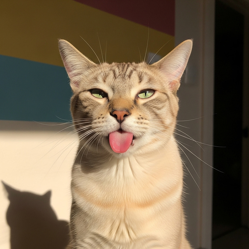 Endearing Cat Emote: Silly 'Derping' Expression Endearing Cat Emote: Silly 'Derping' Expression