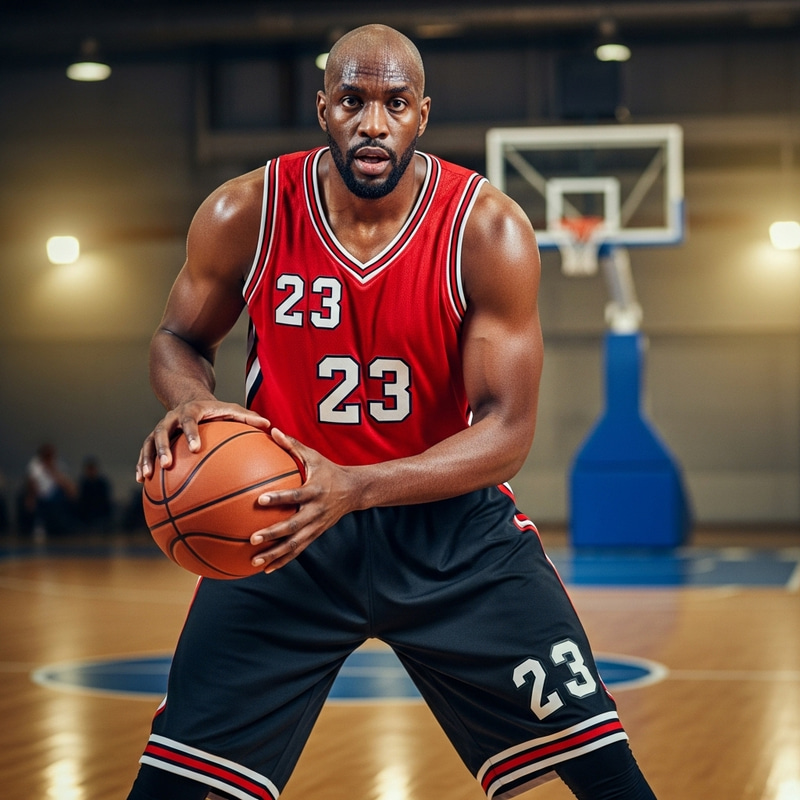 Michael Jordan: Legendary Basketball Player Dribbling on Court Michael Jordan: Legendary Basketball Player Dribbling on Court