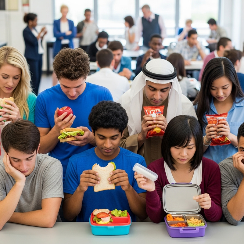 Students Returning Stolen Food - School Cafeteria Scene