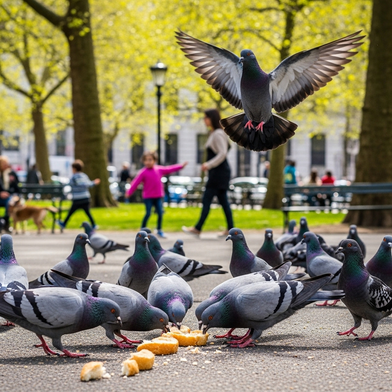 Urban Pigeons: A Captivating Sight