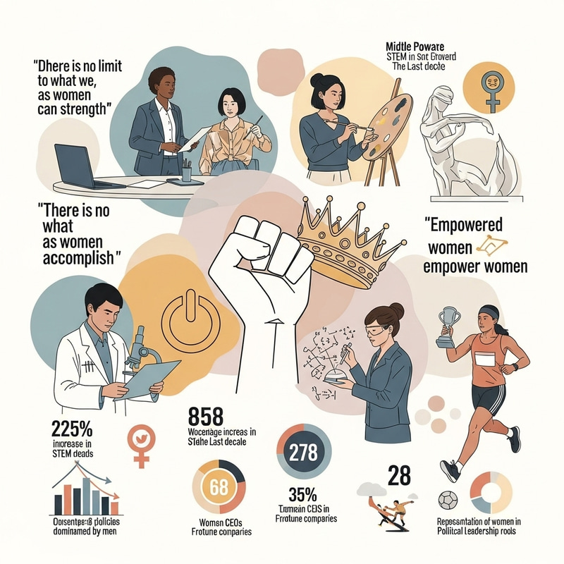 Women Empowerment Infographic: Symbols of Strength & Diversity Women Empowerment Infographic: Symbols of Strength & Diversity