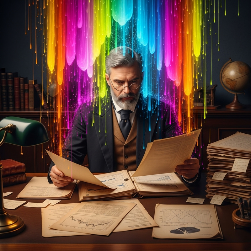 Colorful Portrait of Charles Spearman | Vintage Psychologist Research