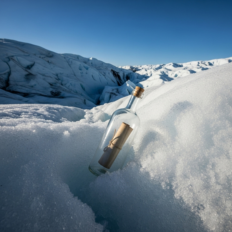 Antique Bottle Trapped in Crystalline Glacier: Hidden Mystery Antique Bottle Trapped in Crystalline Glacier: Hidden Mystery