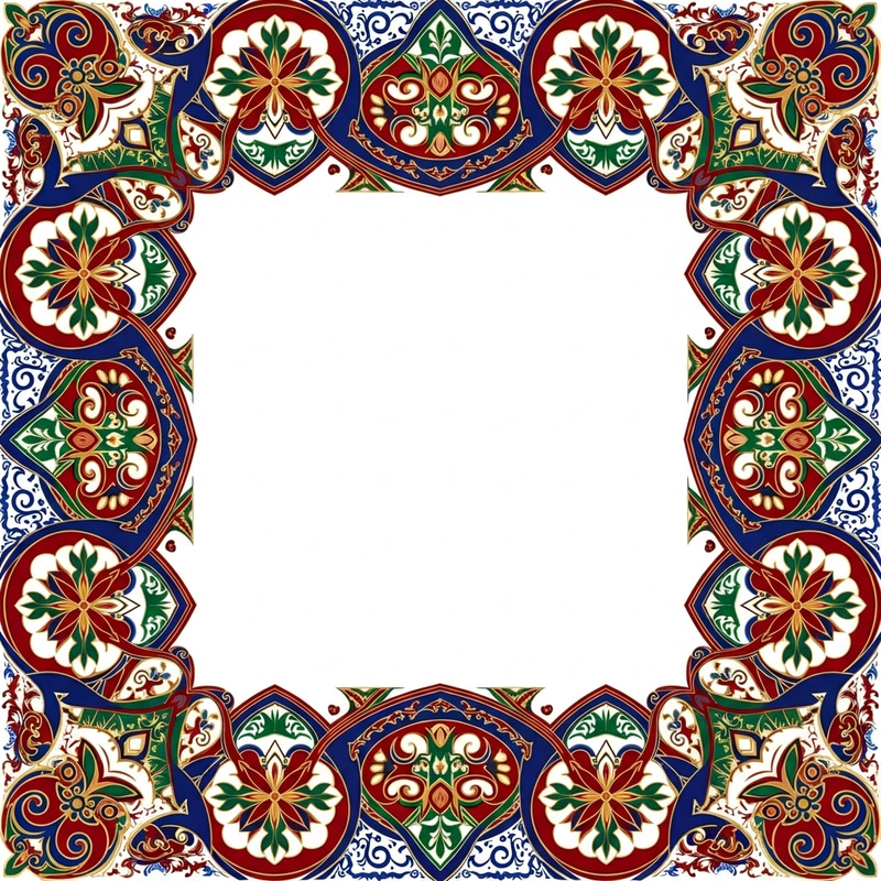 Kazakh Borders: Traditional Art Patterns at Edges Kazakh Borders: Traditional Art Patterns at Edges