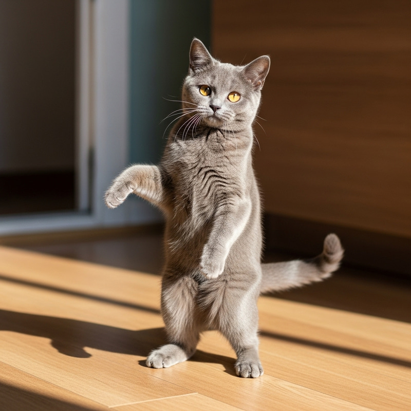 European Shorthair Cat Dancing - Adorable and Playful European Shorthair Cat Dancing - Adorable and Playful