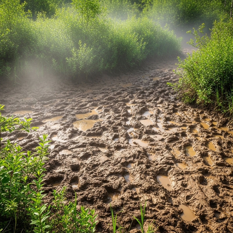 Mysterious Muddy Swamp - Enveloped in Nature's Contrast