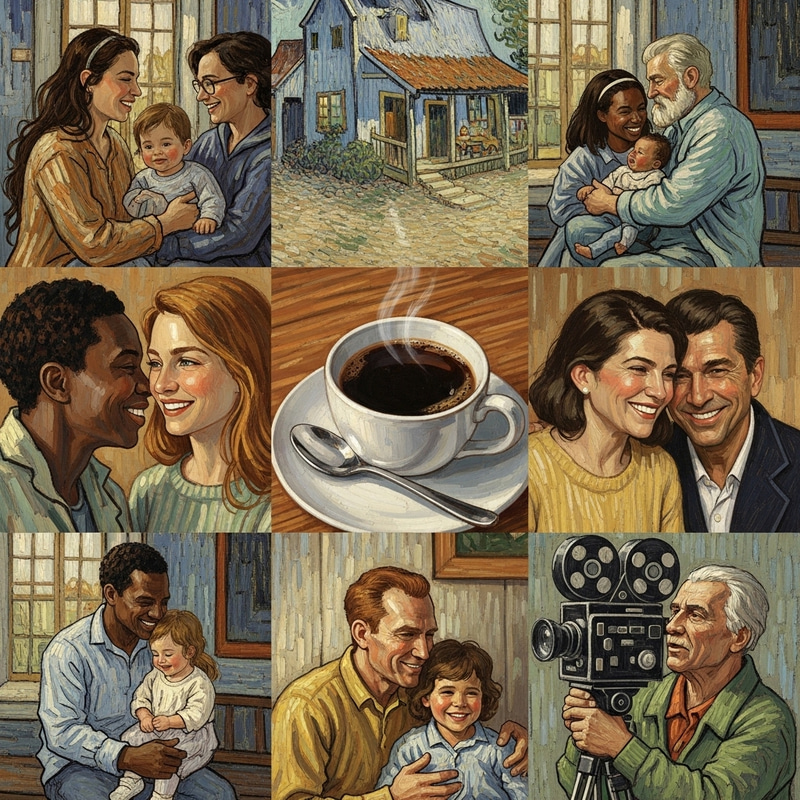 Warm and Welcoming Country House Scene with Coffee | Family Interactions Warm and Welcoming Country House Scene with Coffee | Family Interactions