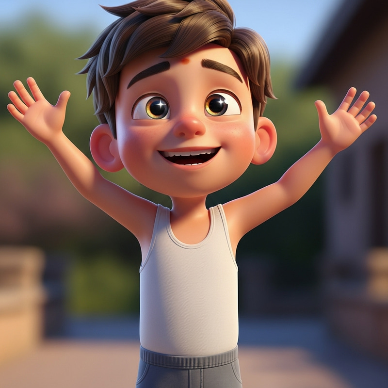 Expressive Small Boy Animation: Joyful & Wistful Expressive Small Boy Animation: Joyful & Wistful