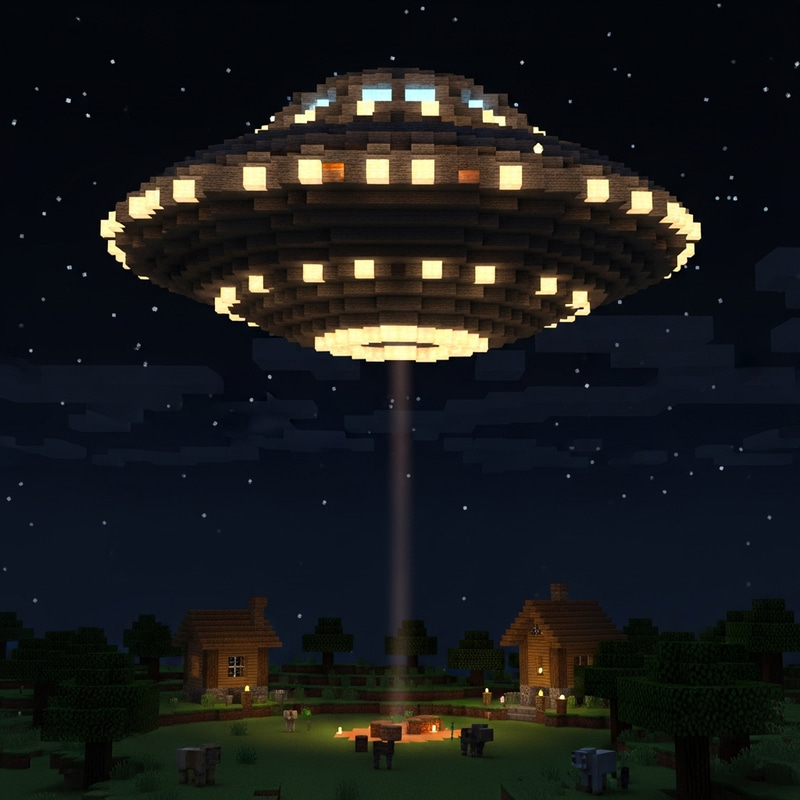 Minecraft UFO: A Blocky Abduction Adventure