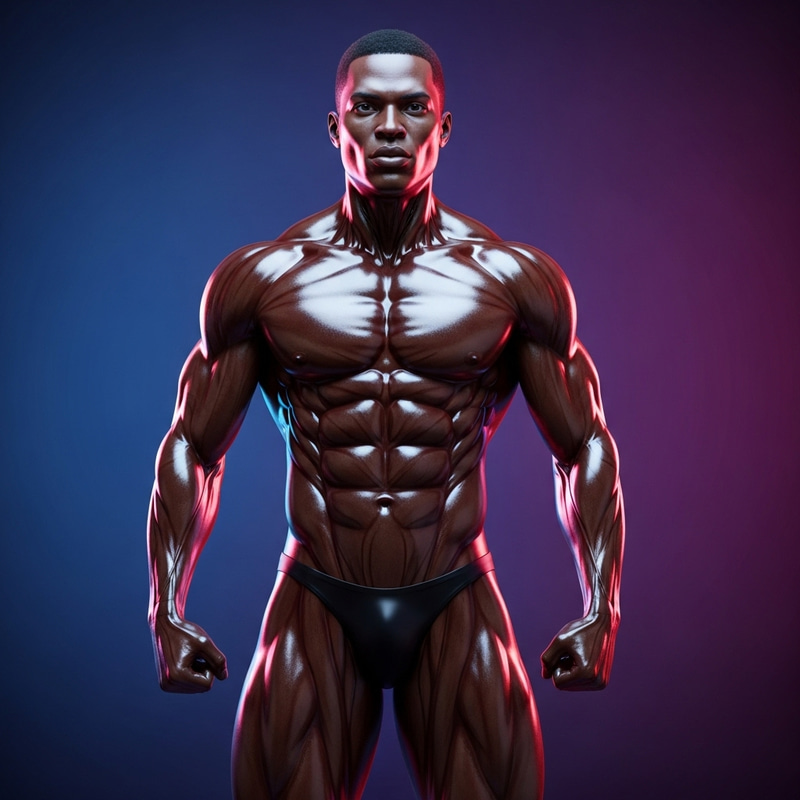 Oiled Muscular Man – Fitness & Confidence