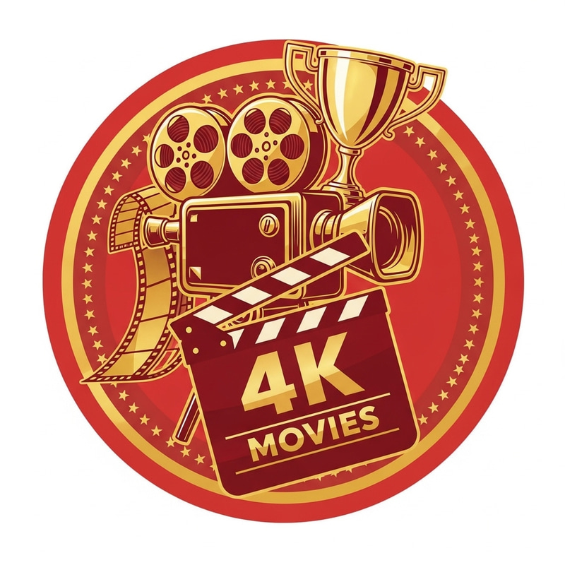 Retro 4K Movies Logo Design | Camera Trophy Reel Clapperboard
