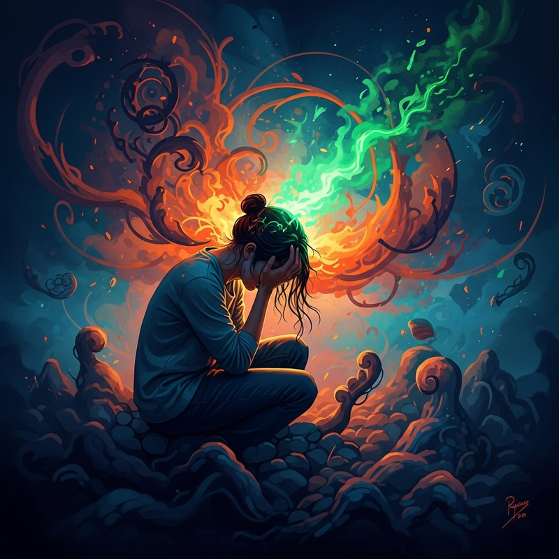 Resilience Through Pain: Surrealist Art with Vibrant Colors