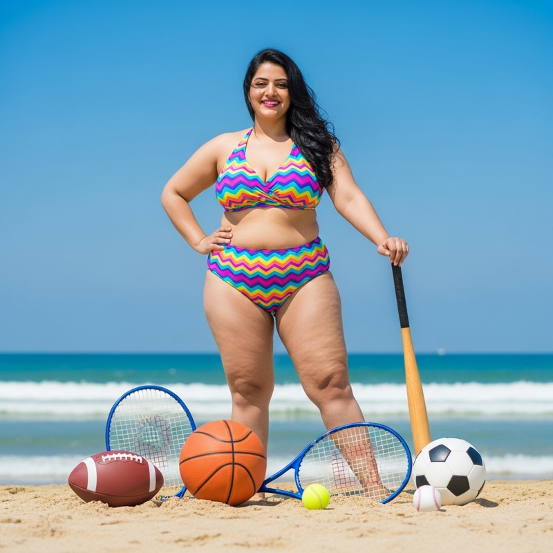 Empowering Woman in Swimwear Embracing Healthy Lifestyle