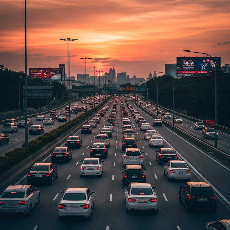 Festive Evening Traffic and Raya Commotion
