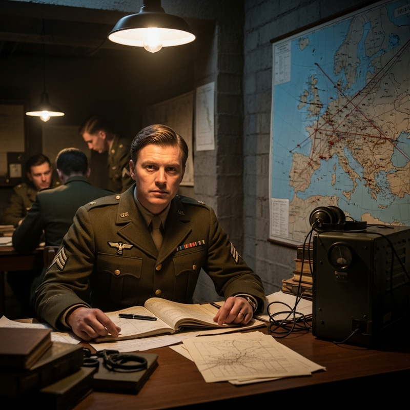 World War II Intelligence Officer in Bunker