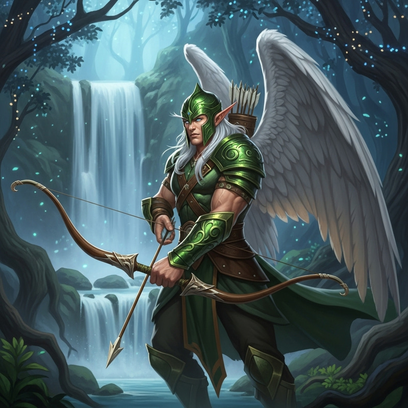 Enchanting Elven Warrior with Beautiful Bow | Fantasy Artwork