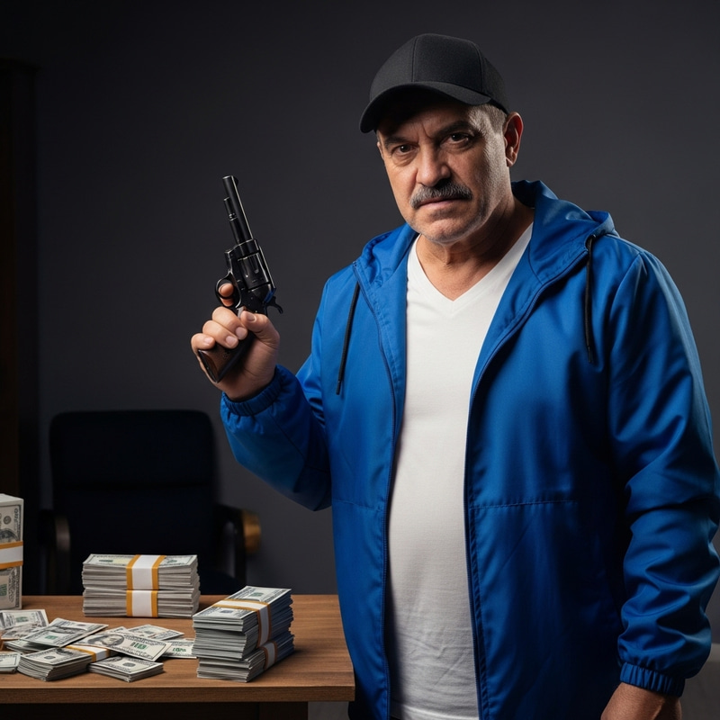 Intimidating Mexican Cartel Leader: Gang Member with Gun & Drugs Intimidating Mexican Cartel Leader: Gang Member with Gun & Drugs