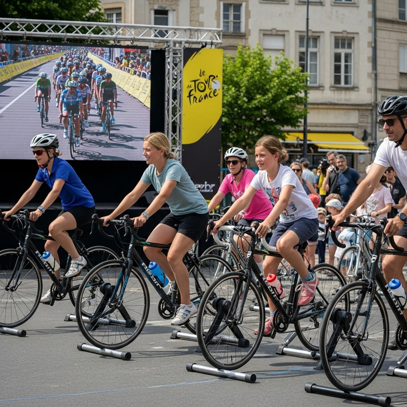 Vibrant French City Tour de France Family Cycling Event Vibrant French City Tour de France Family Cycling Event
