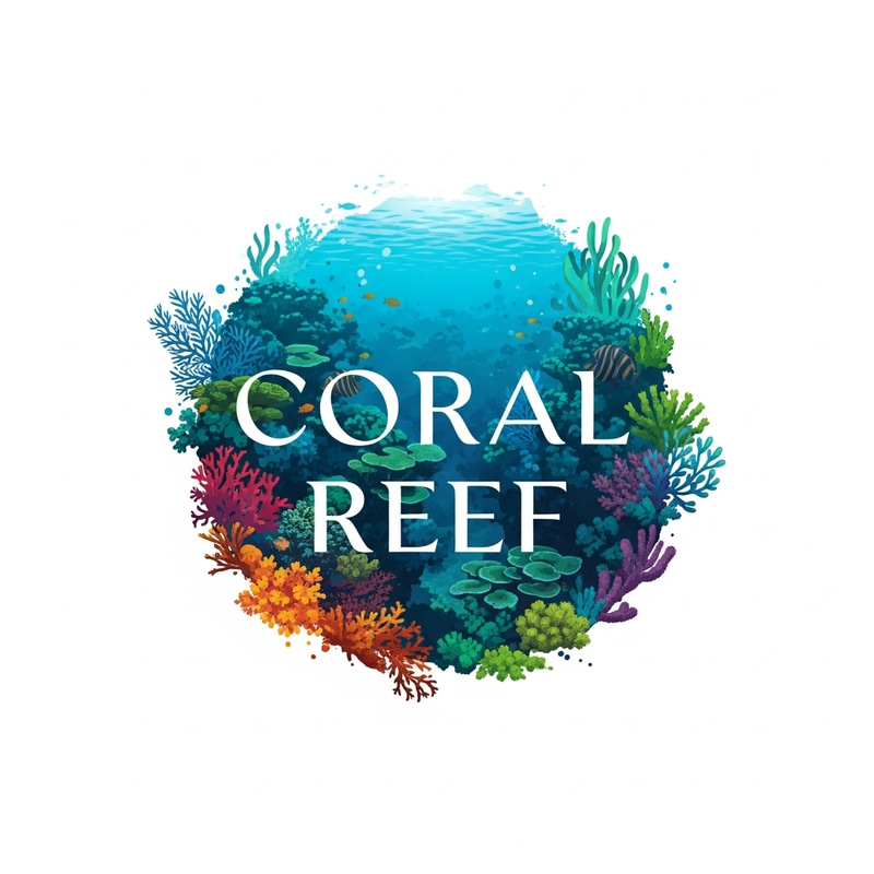 Coral Reef Logo Design | Vibrant Typography Coral Reef Logo Design | Vibrant Typography