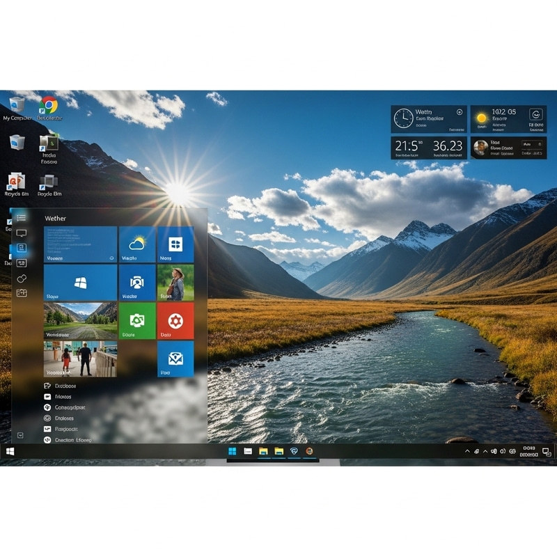 Windows 10 and Nature-Themed Desktop Wallpaper