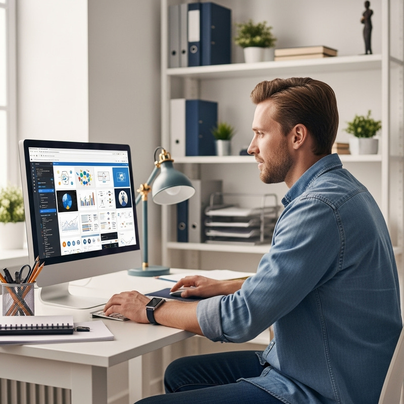 Male Pedagogue Using AI to Generate Educational Images