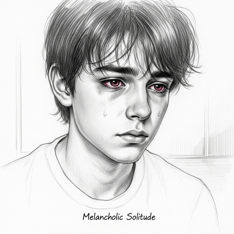 Melancholic Solitude: Portrait of Emotional Turmoil Melancholic Solitude: Portrait of Emotional Turmoil