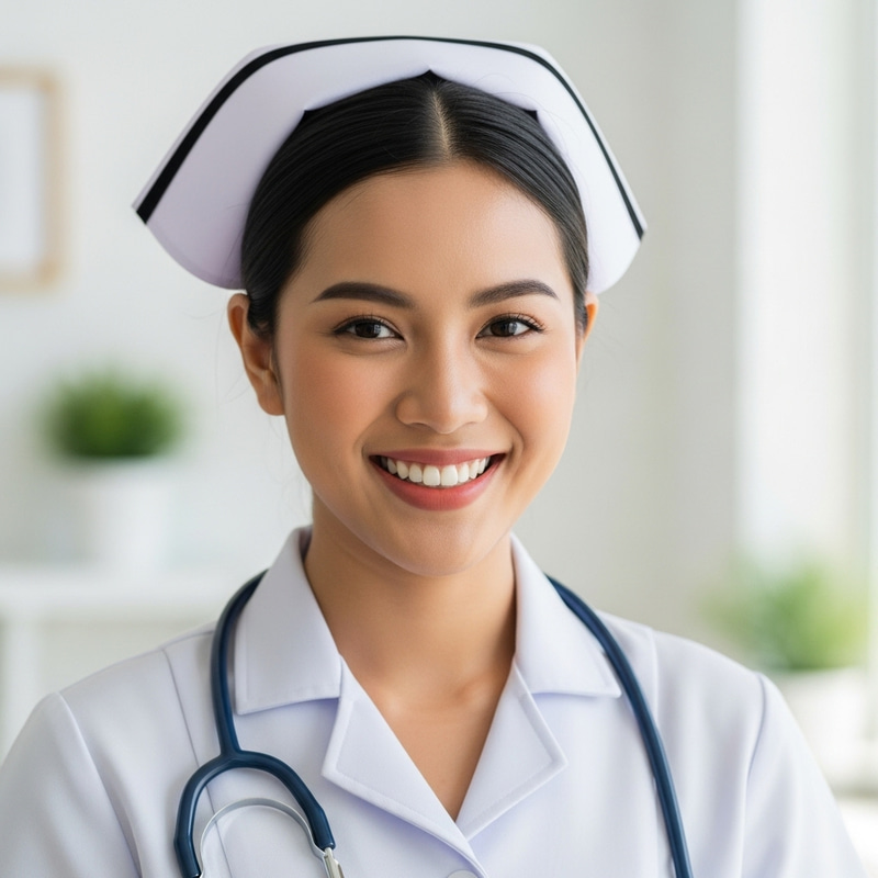 Young Filipino Nurse | Smiling Portrait for Healthcare