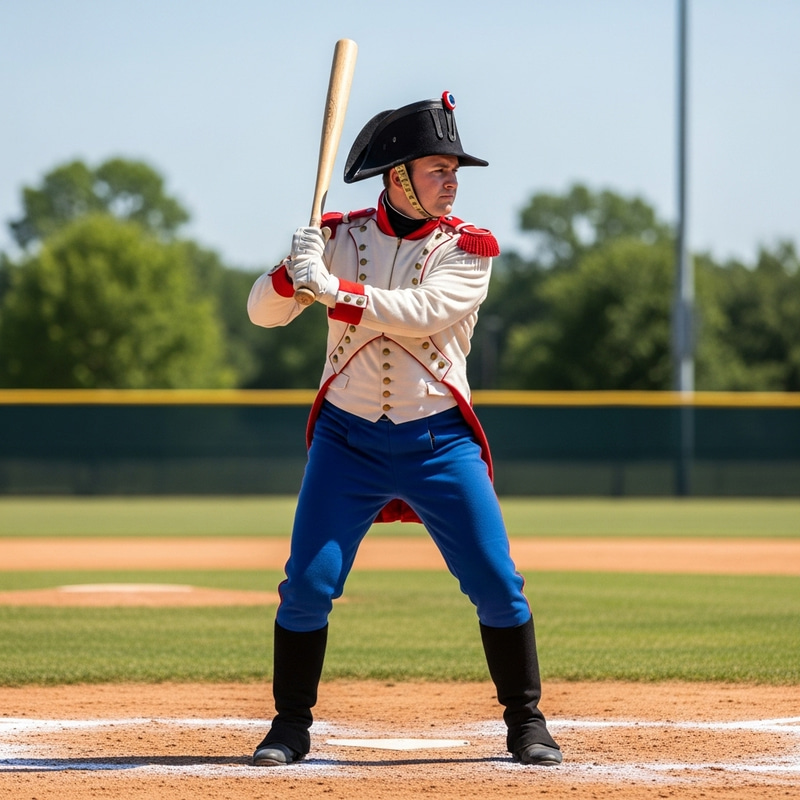 Napoleonic Soldier Playing Baseball