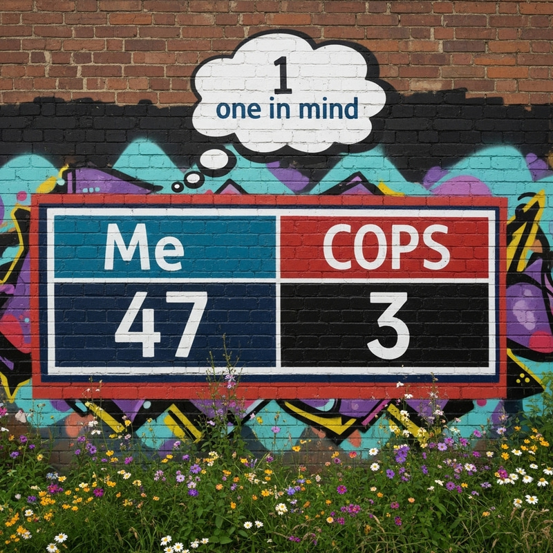 Urban Graffiti Art: Me- 47, COPS- 3, One in Mind