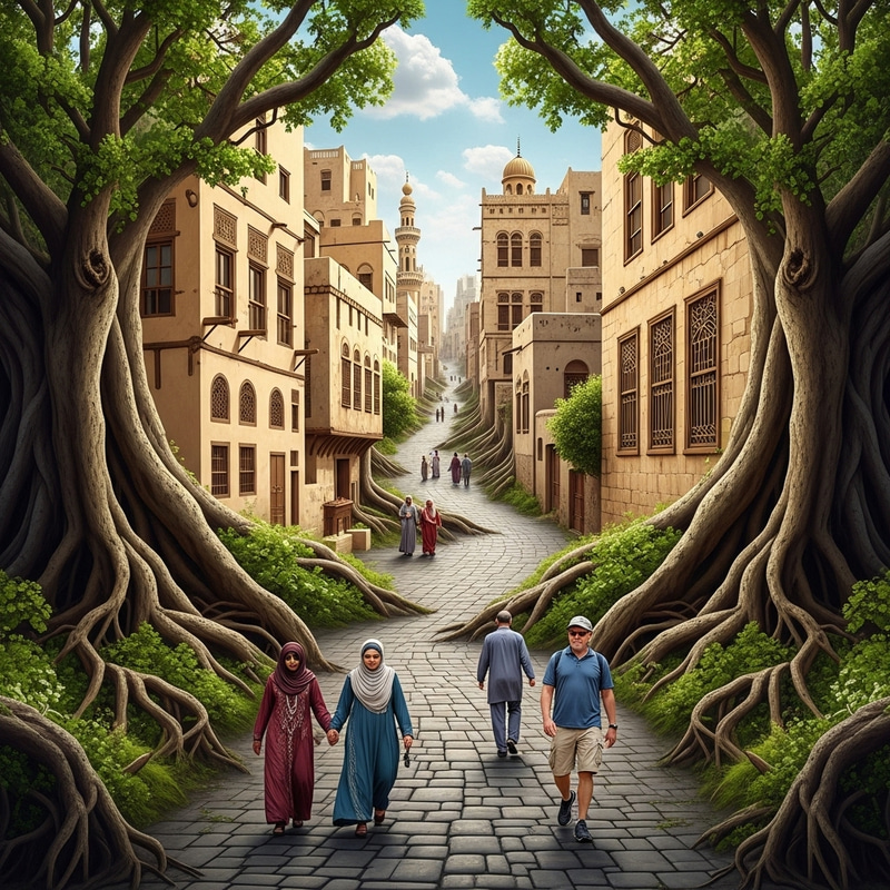 Tree Roots Transforming into City Streets in Old Jeddah Tree Roots Transforming into City Streets in Old Jeddah