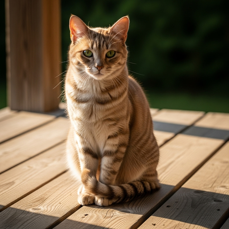 Adorable Tabby Cat Sitting