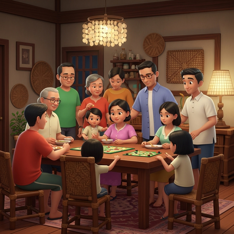 Animated Filipino Family Gathered | Warm & Loving Household Animated Filipino Family Gathered | Warm & Loving Household
